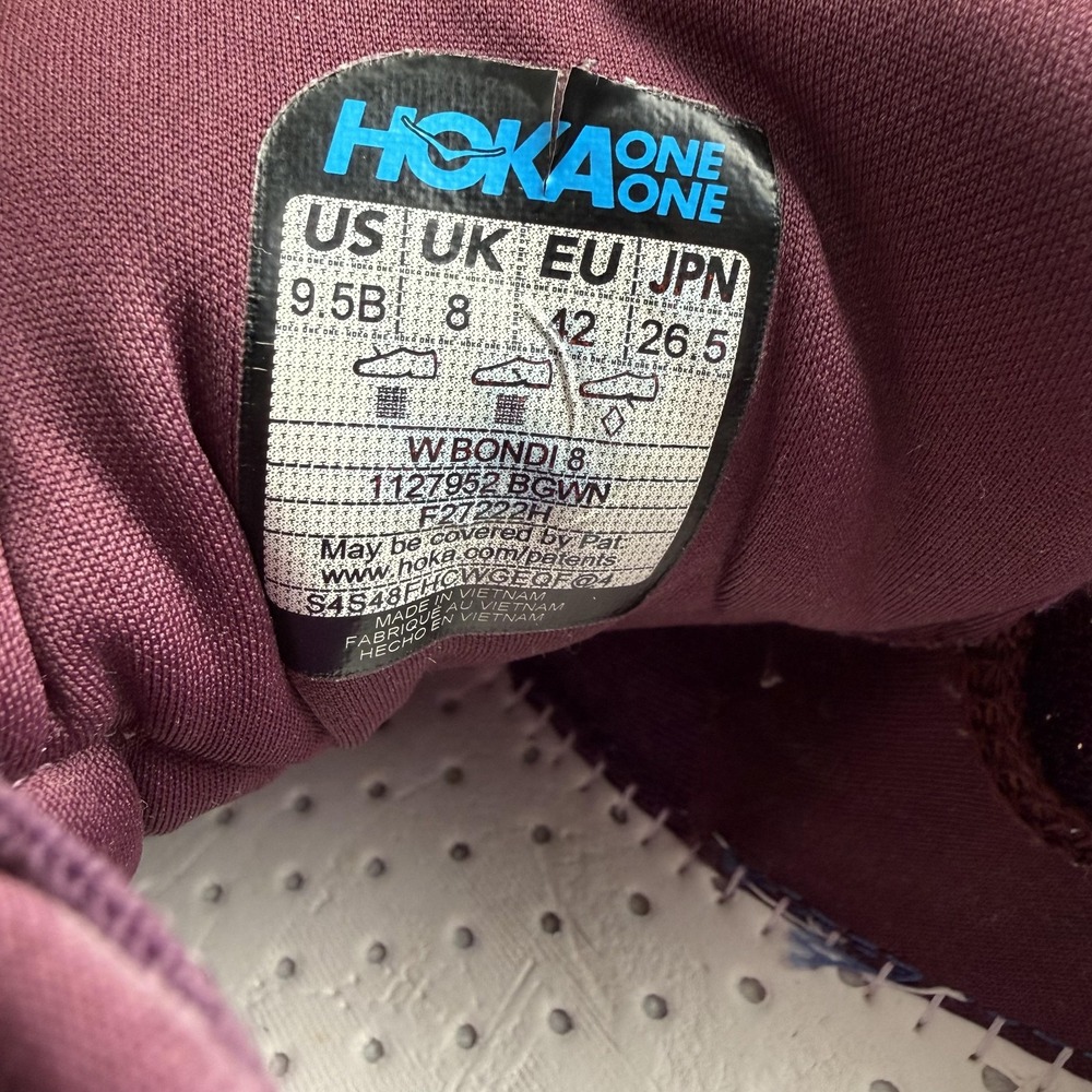 Hoka One One Bondi 8 Shoes Womens Size 9.5 Purple Running Cushioned 1127952 - Picture 13 of 13